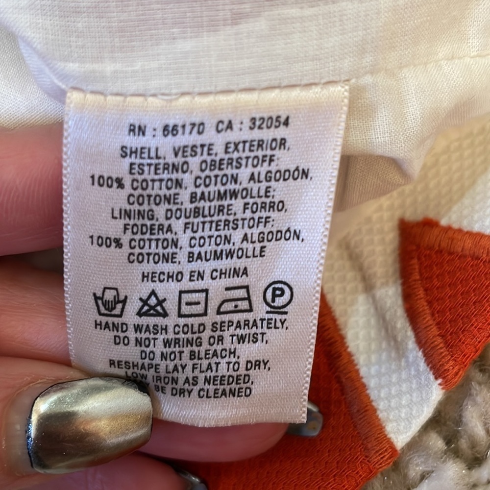 ANTHROPOLOGIE Mini Skirt Small Size 6 Off White rust red orange lined EUC ANTHRO - Picture 7 of 7